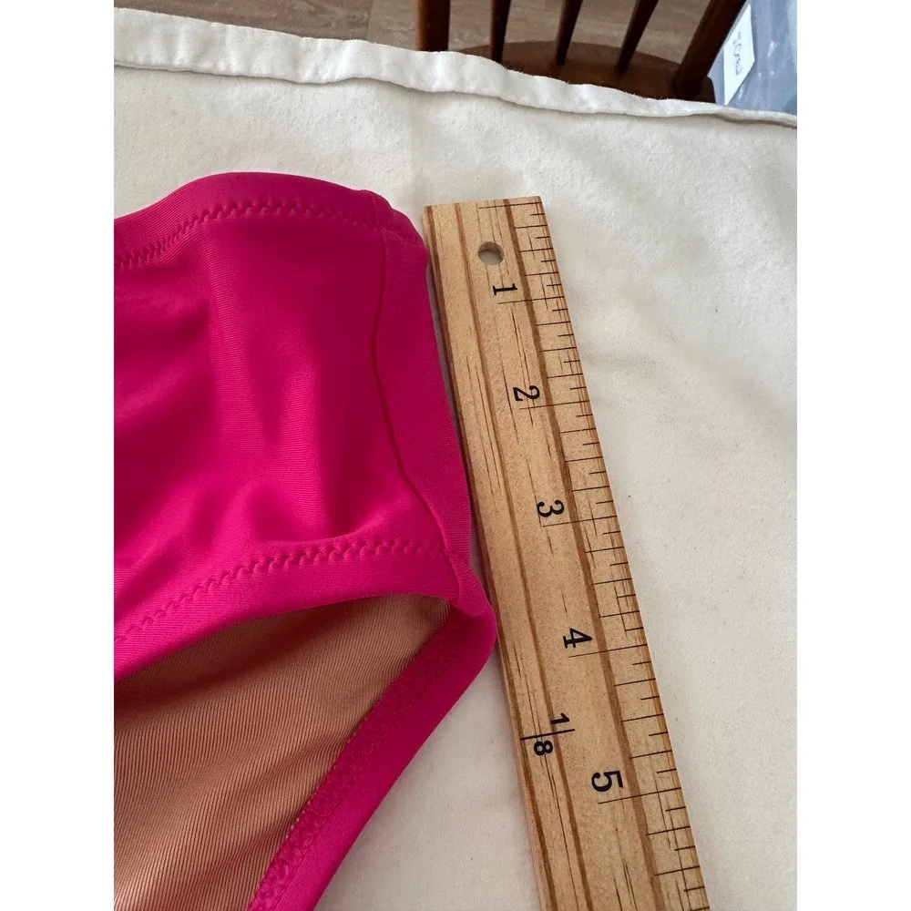 J.Crew High-Waisted High Cut Bikini Bottoms Hot Pink Size XX-Small